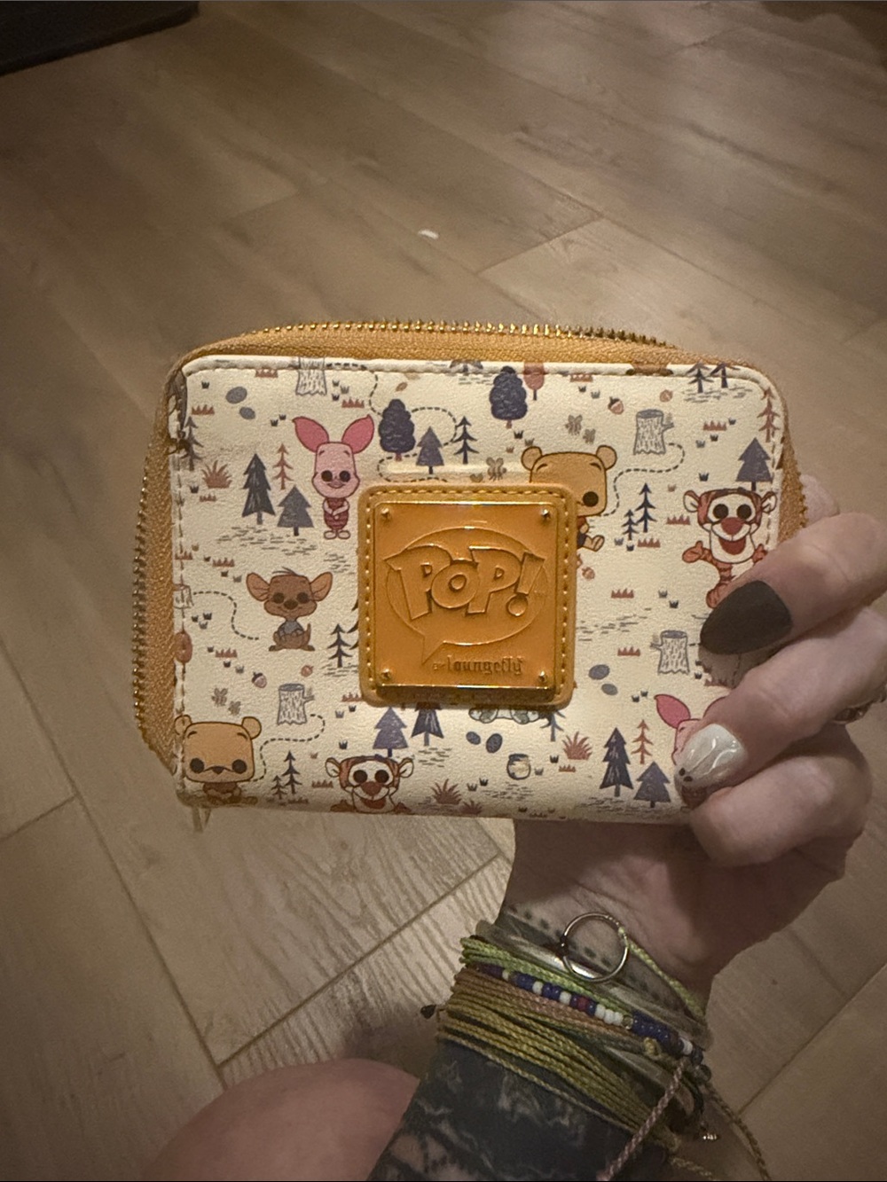 Disney Loungefly Pop! Winnie the Pooh Cream Wallet with Tan Trim